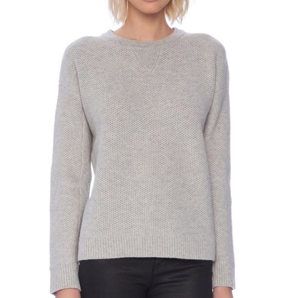 Vince Sweaters - Vince grey wool and yak waffle knit sweater